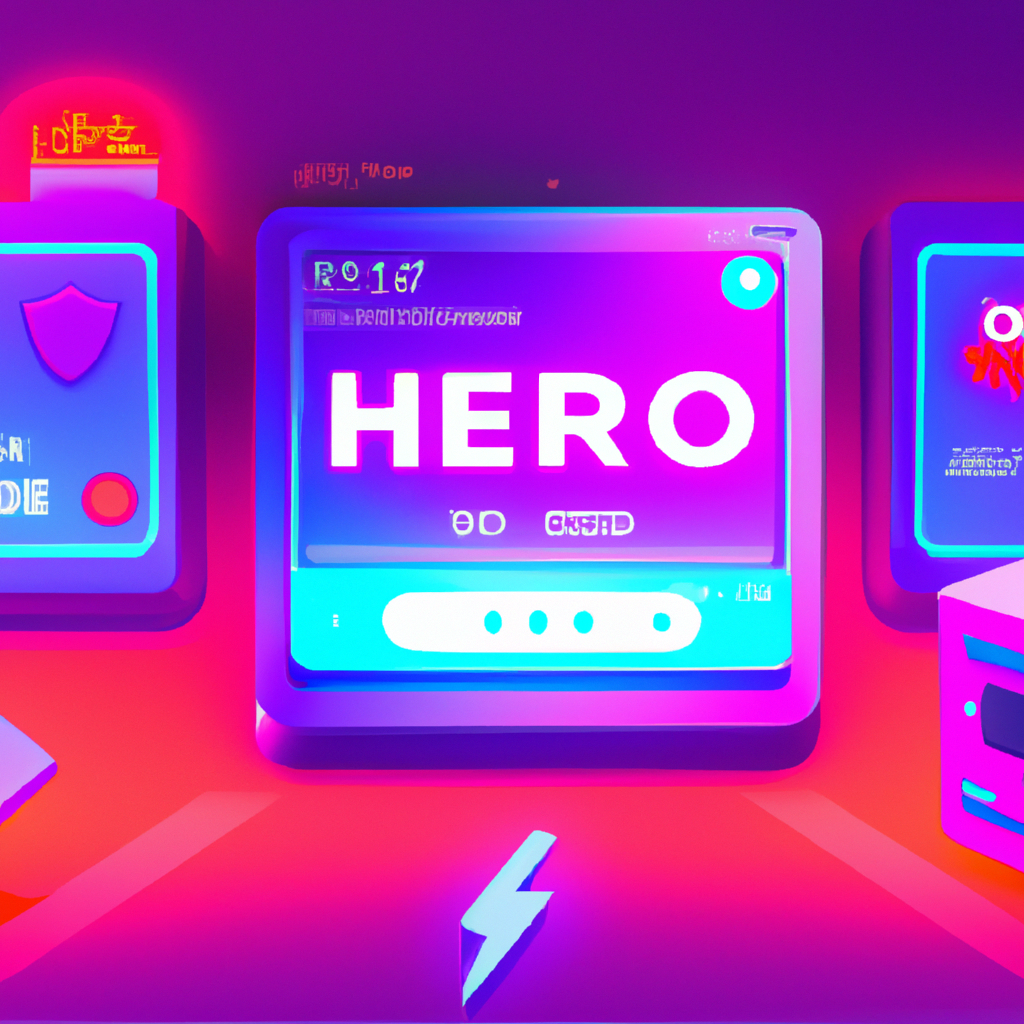 NeonFoundry headline snapshot with neon UI and pixel art