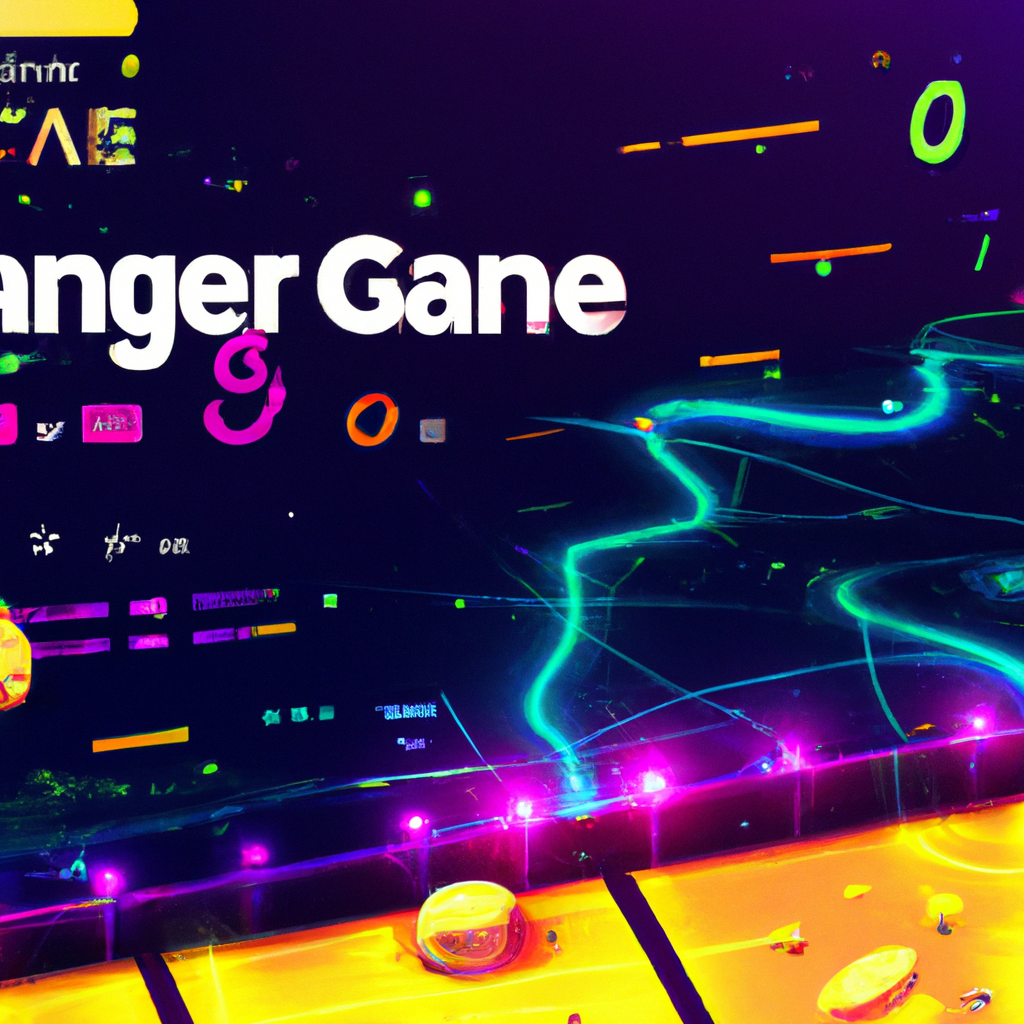 Screenshot: neon puzzle loop with HUD